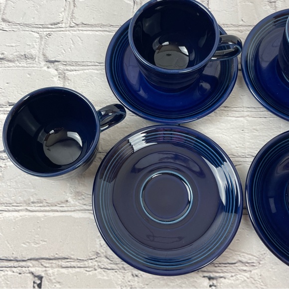 Cobalt Blue Tea Cups an Saucers Set of 4 Unbranded - Picture 5 of 7